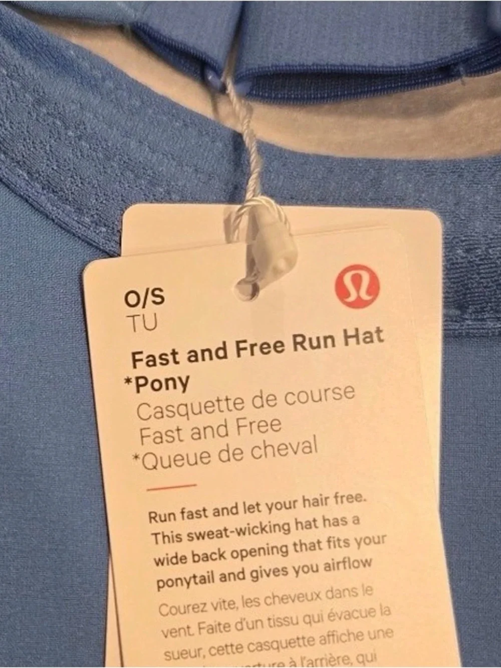 Lululemon Womens Fast and Free Ponytail Running Hat in Pool Party